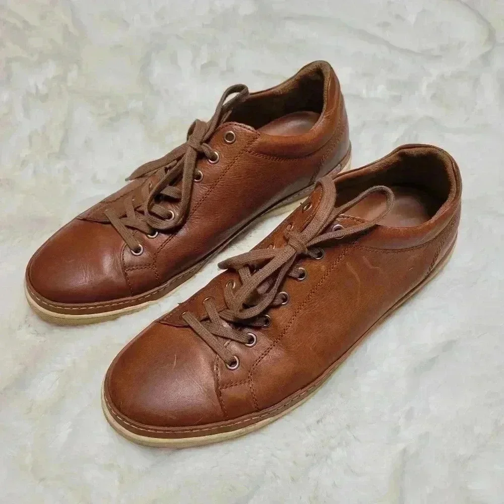Allen Edmonds PORTER CITY Leather Casual Derby Leather Sneakers Size 11 Brown